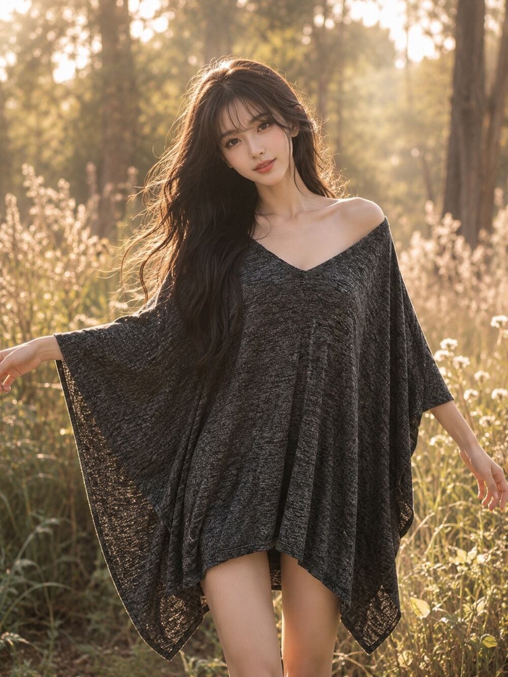 Slow Daydreams + Gentle Wanderings ultra slouchy soft drapey poncho sweater